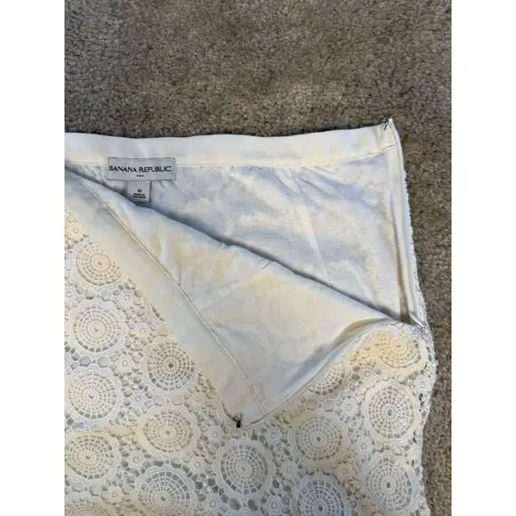 Banana Republic Womens Lace Overlay Pencil Skirt Taupe Size 10 Zip E156 - Picture 2 of 9